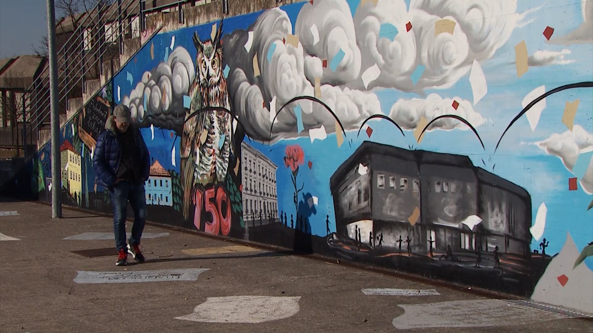 Frizer, ki riše grafite