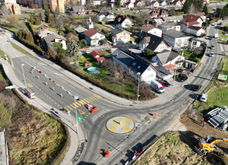 Začetek gradnje krožnega križišča Streliška- Kardeljeva