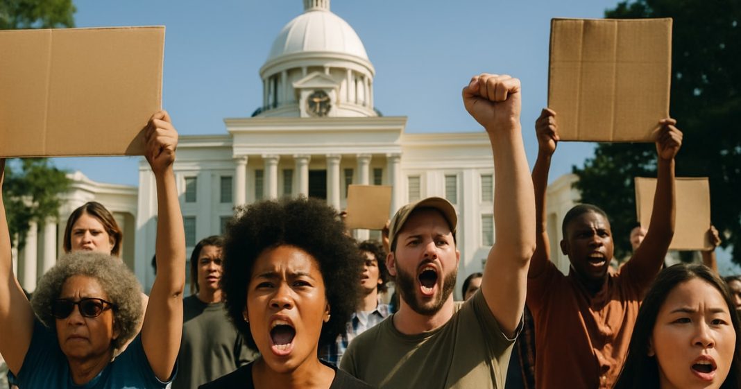 Protesti v Alabami za pravice temnopoltih volivcev Protesti v Alabami za pravice temnopoltih volivcev